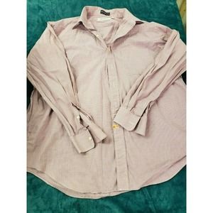 Jules Pilch Mens Pink Long sleeve Button Up Shirt Size 17-34 Egyptian Cotton USA